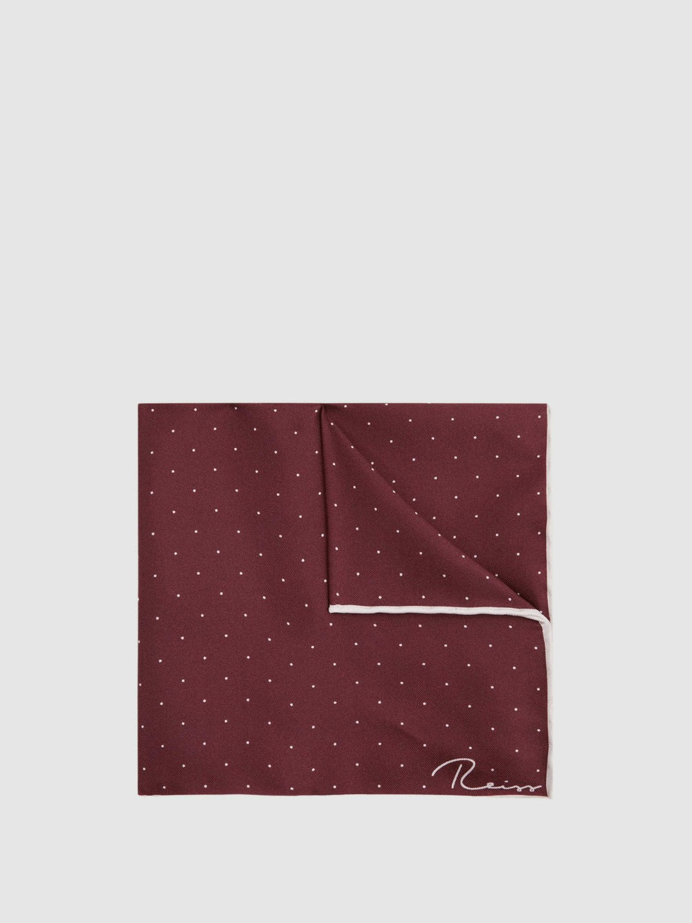 Polka Dot Silk Pocket Square Burgundy | Mens