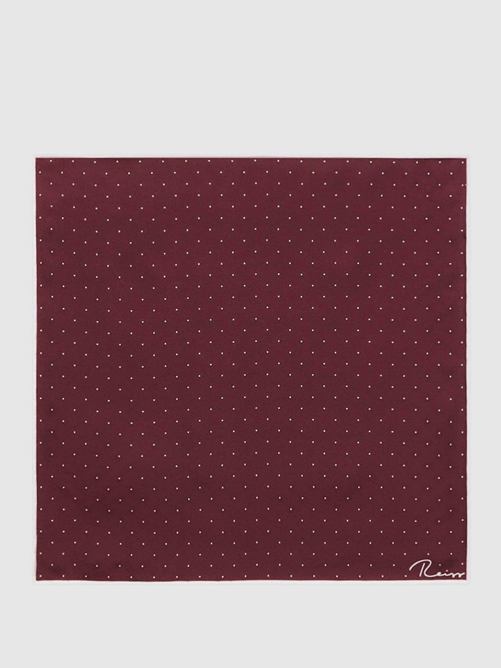 Polka Dot Silk Pocket Square Burgundy | Mens