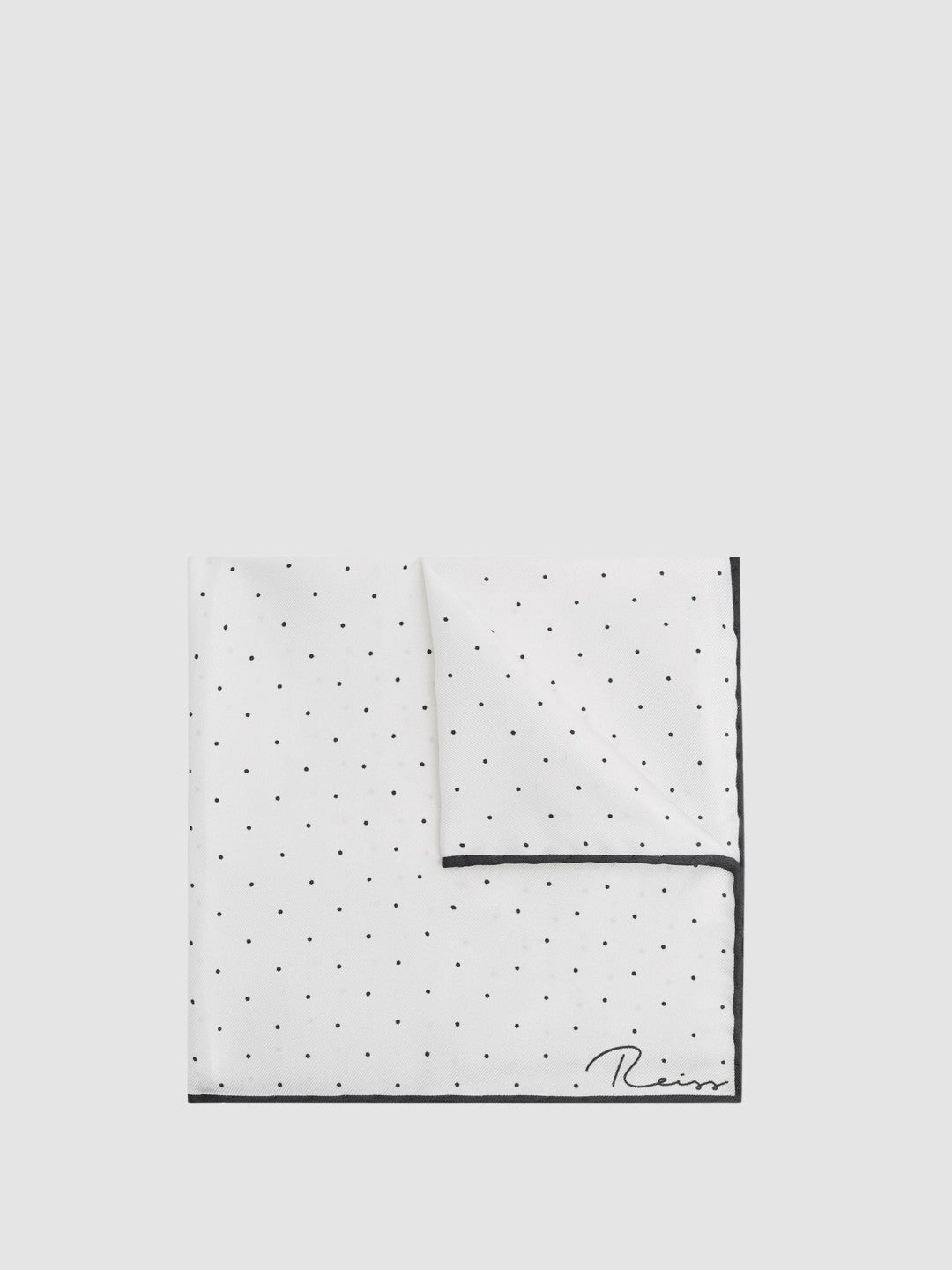 Polka Dot Silk Pocket Square White | Mens