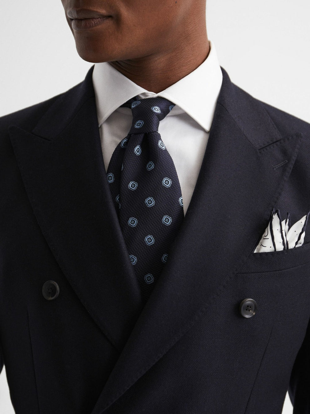 Polka Dot Silk Pocket Square White | Mens