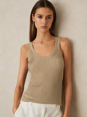 Metallic Vest Top Gold | Womens