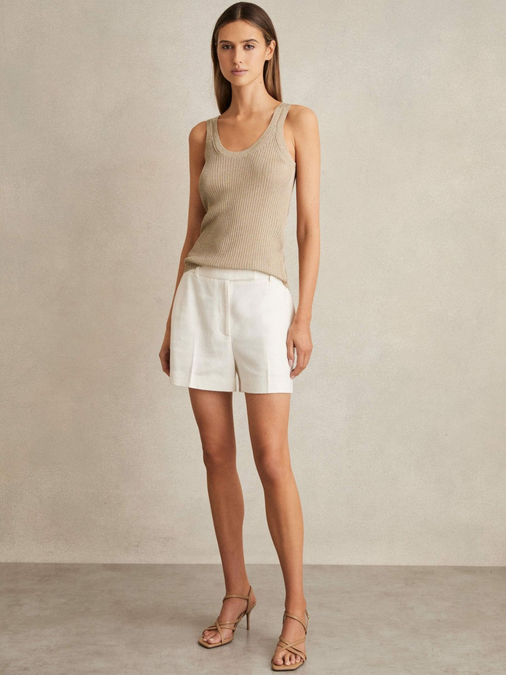 Metallic Vest Top Gold | Womens