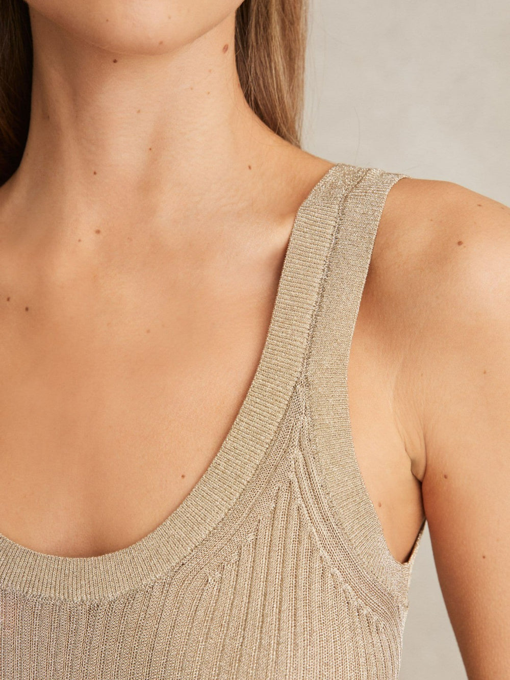 Metallic Vest Top Gold | Womens