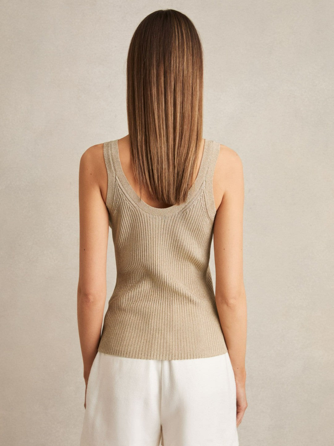 Metallic Vest Top Gold | Womens
