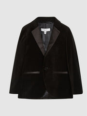 4-9 yrs Single Breasted Velvet Blazer Black | Children