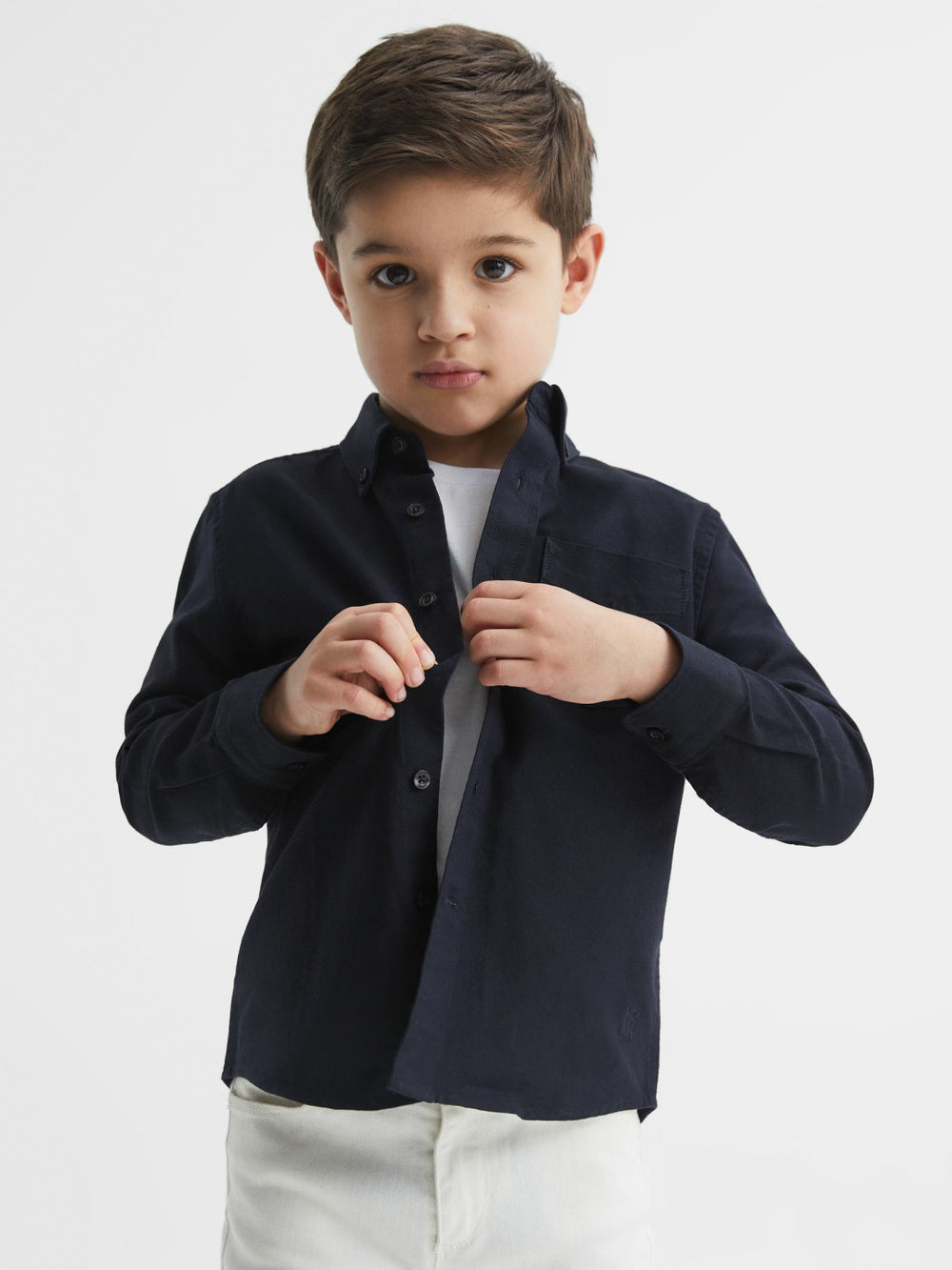 Junior Button Down Oxford Shirt Navy | Children