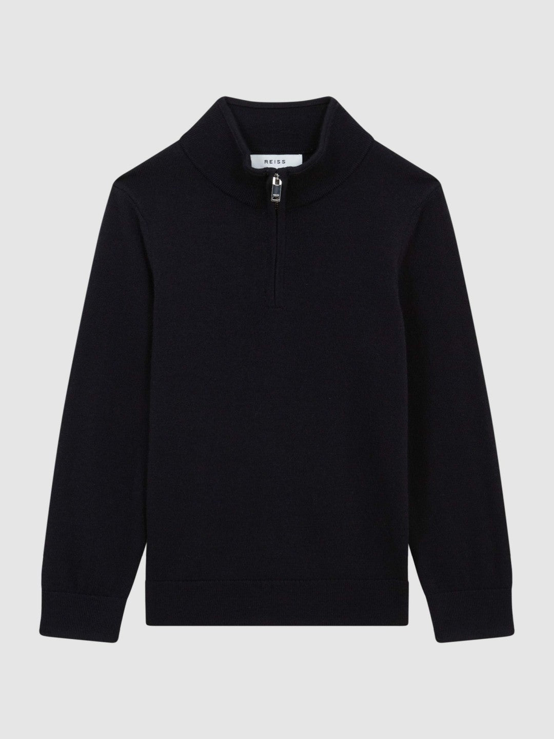 4-9 yrs Merino Wool Zip-Neck Jumper Navy | Children