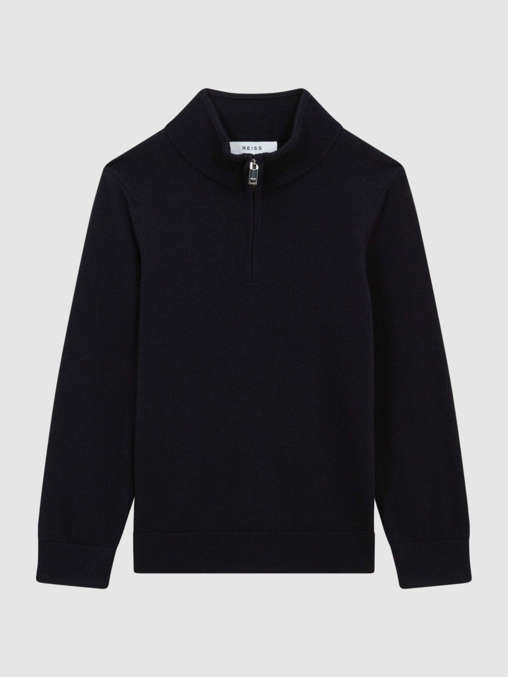 4-9 yrs Merino Wool Zip-Neck Jumper Navy | Children