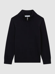 4-9 yrs Merino Wool Zip-Neck Jumper Navy | Children