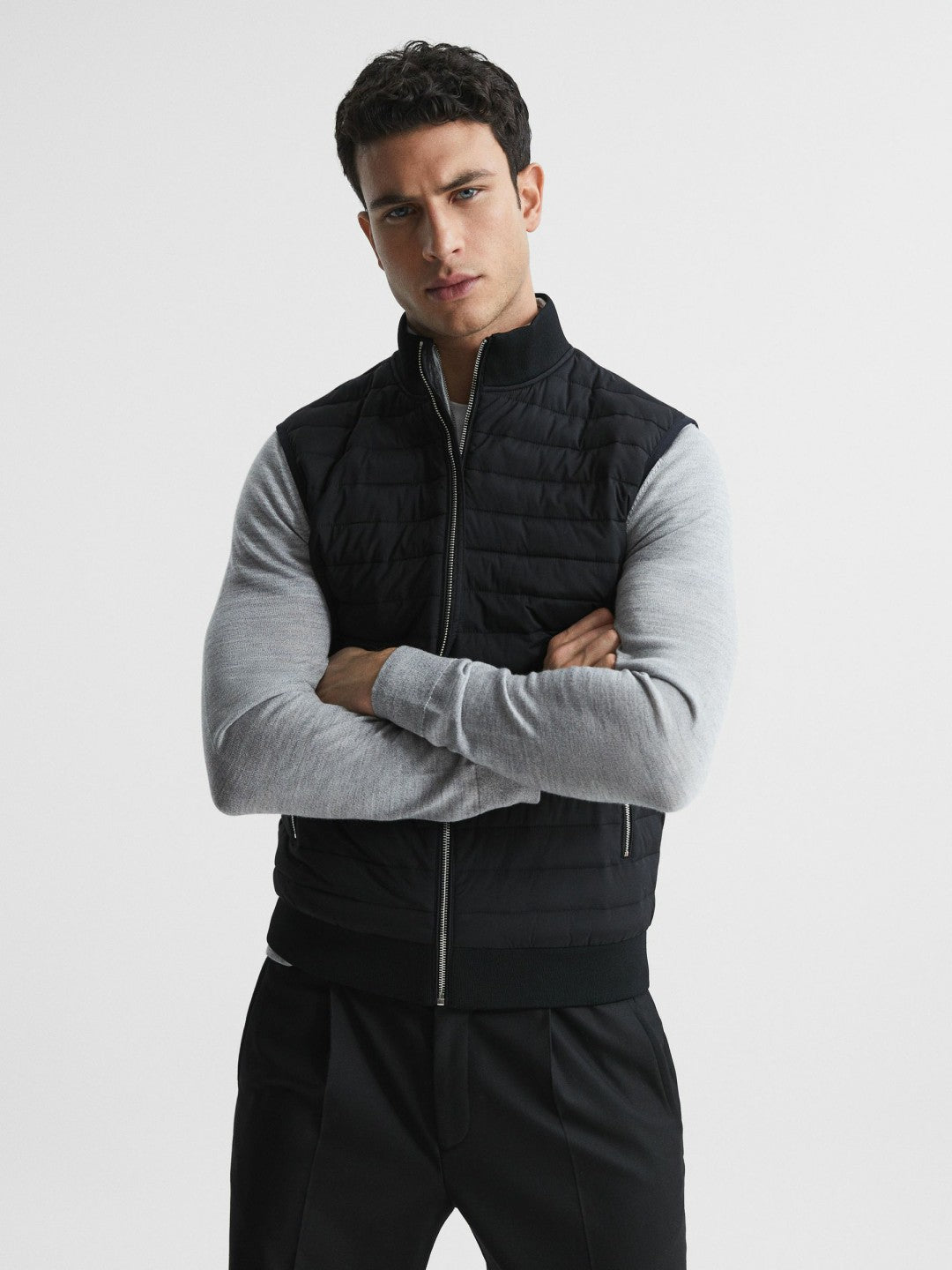 Hybrid Quilted Gilet Black | Mens