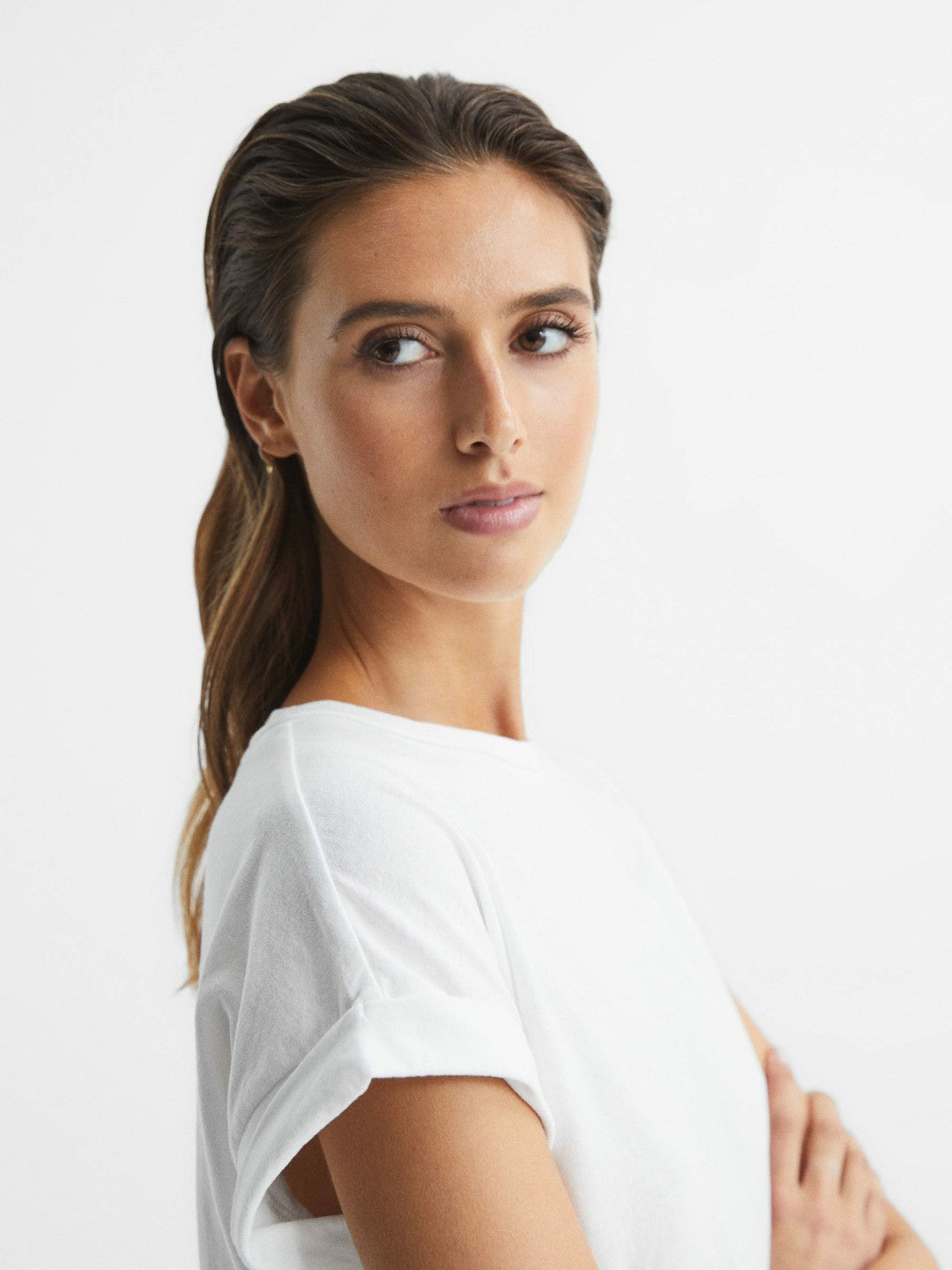 Cotton-Jersey Crew Neck T-Shirt White | Womens
