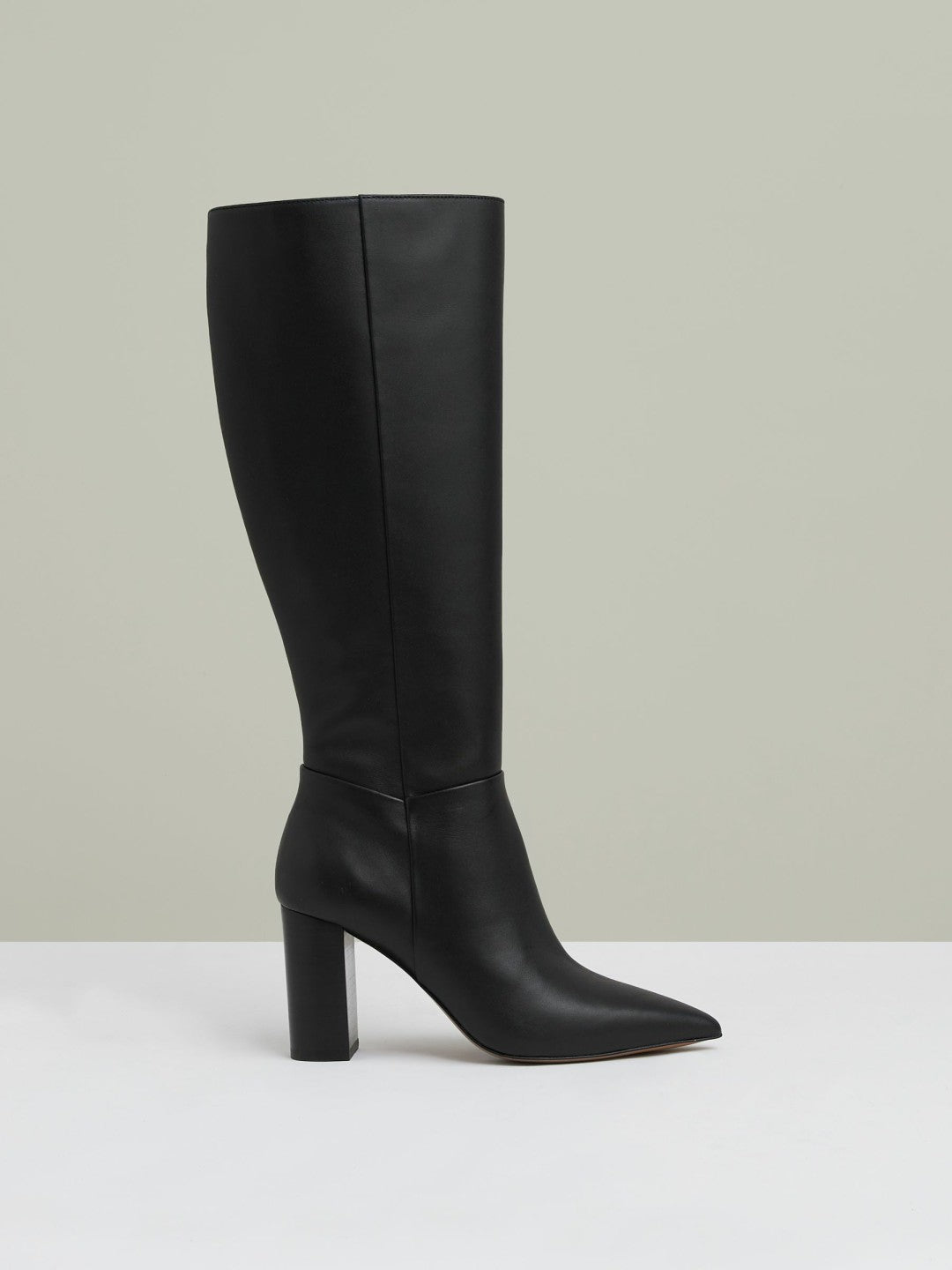 Block Heel Knee High Boots Black | Womens