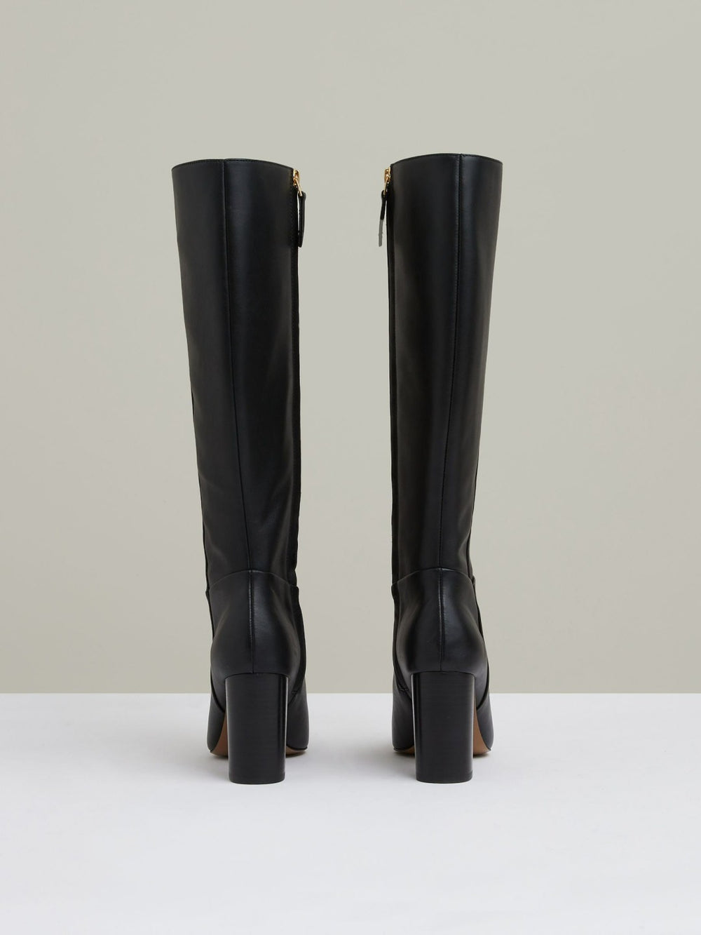 Block Heel Knee High Boots Black | Womens