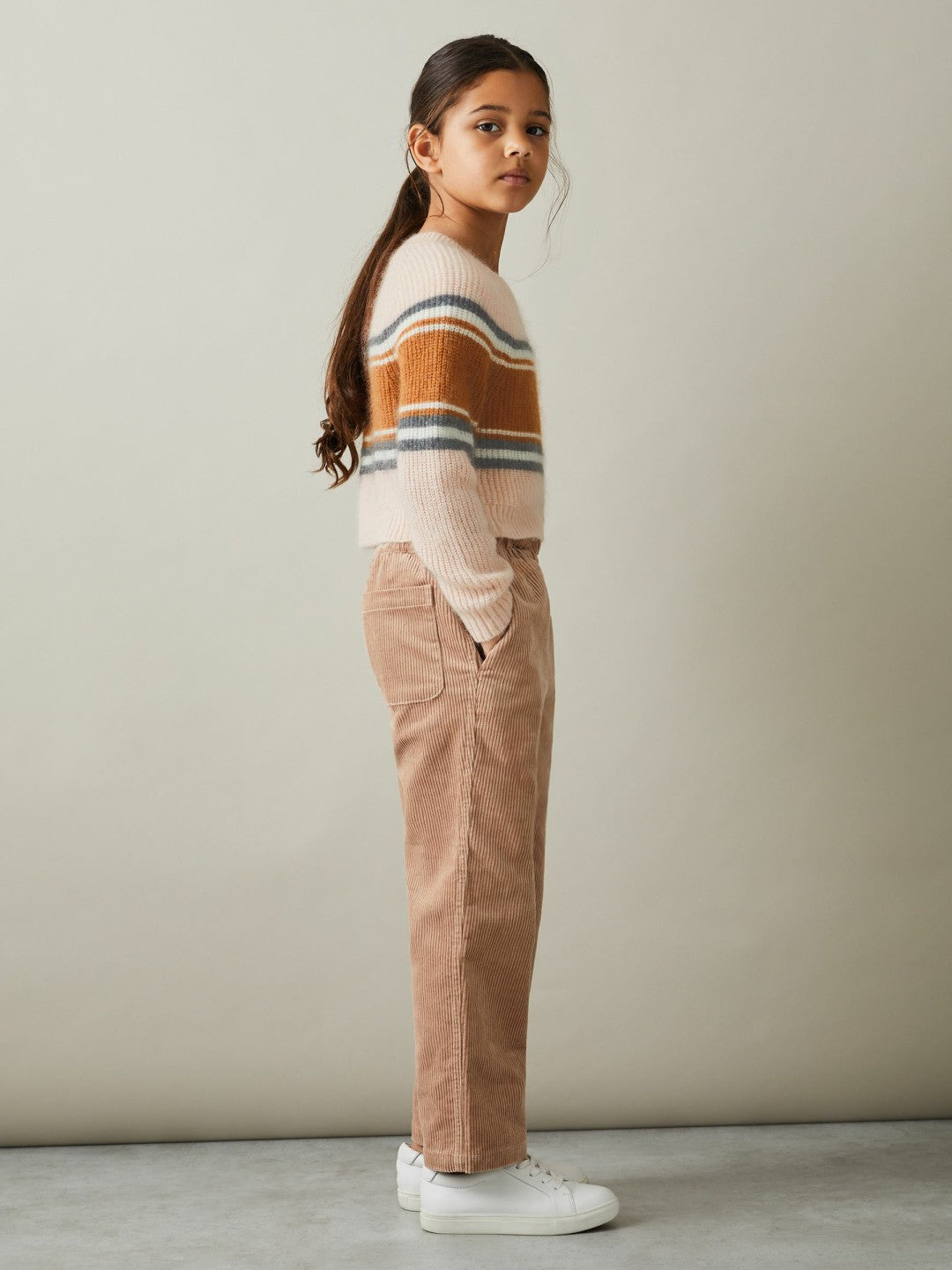 Colourblock Striped Jumper Pink | Children