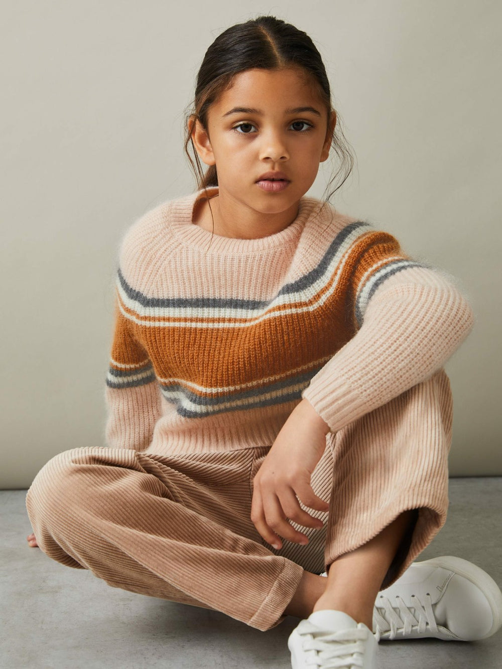 Colourblock Striped Jumper Pink | Children