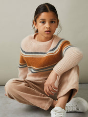 Colourblock Striped Jumper Pink | Children