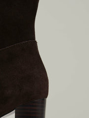Block Heel Knee High Boots Chocolate | Womens