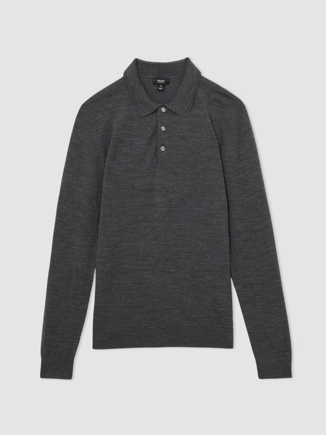 Merino Wool Polo Shirt Derby Grey Marl | Mens