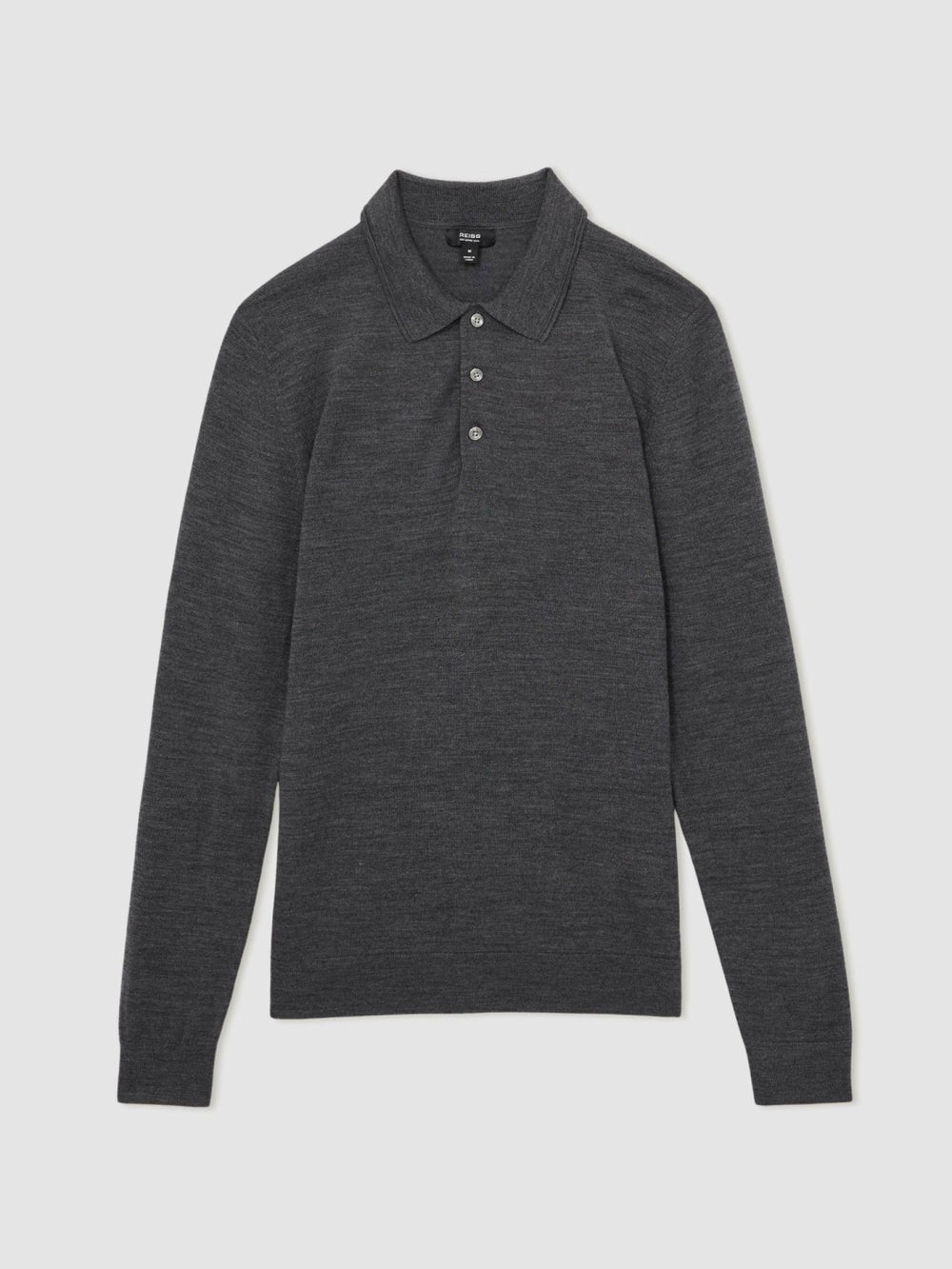 Merino Wool Polo Shirt Derby Grey Marl | Mens