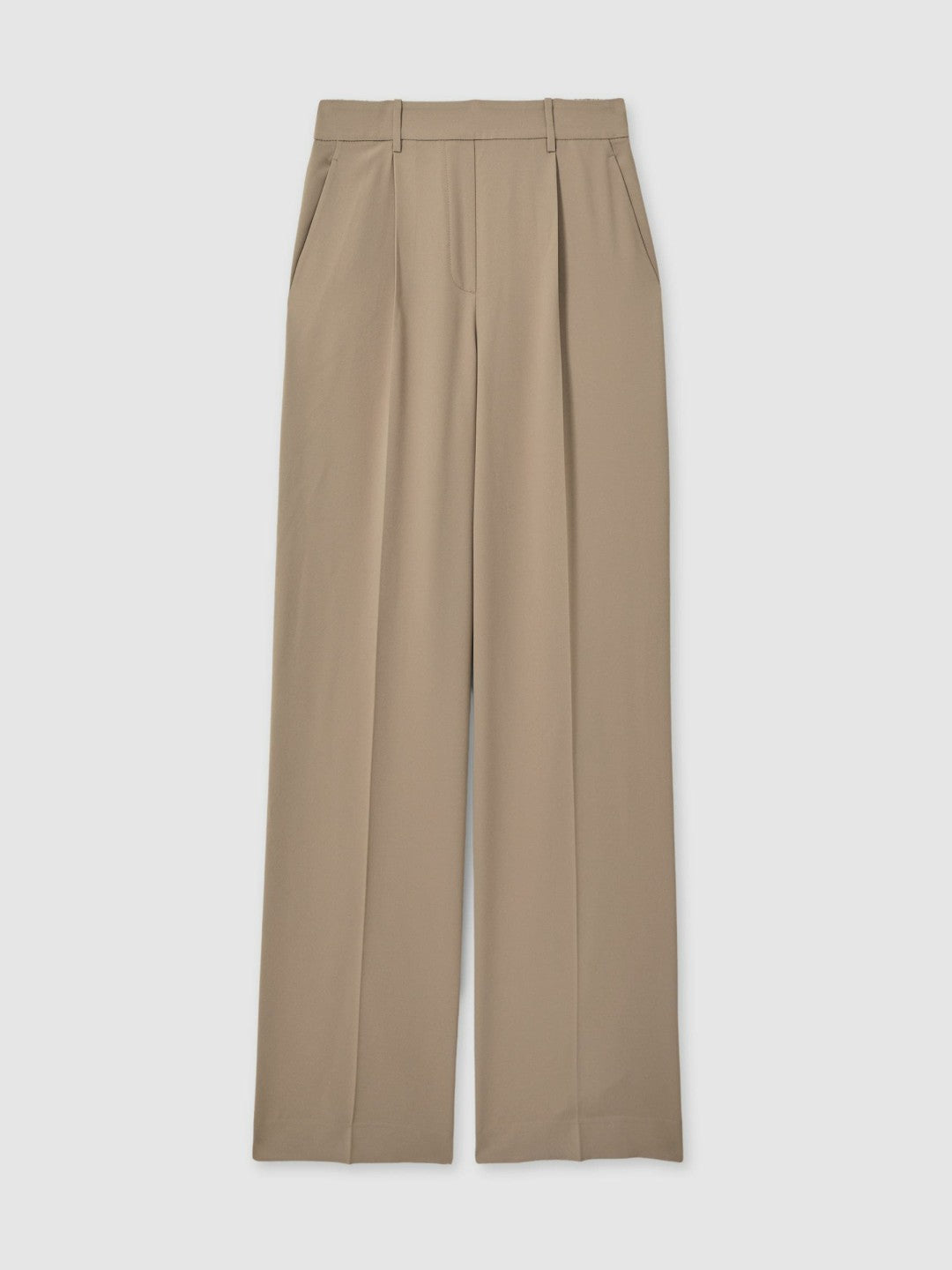 Half-Elasticated Wide Leg Trousers Mink Neutral | Womens