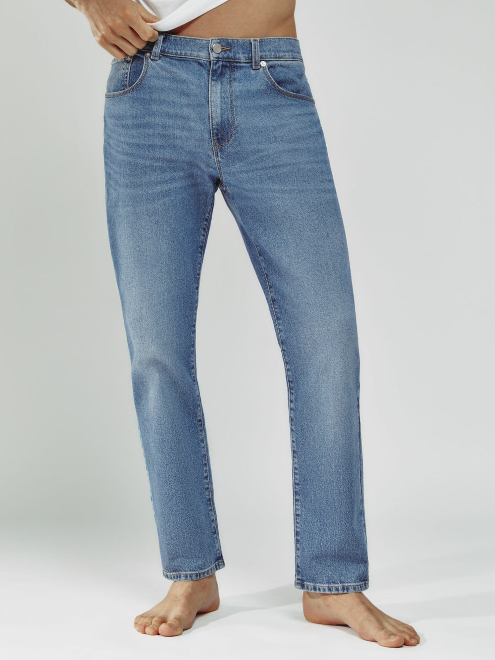 Straight-Leg Jeans Mid Blue Wash | Mens