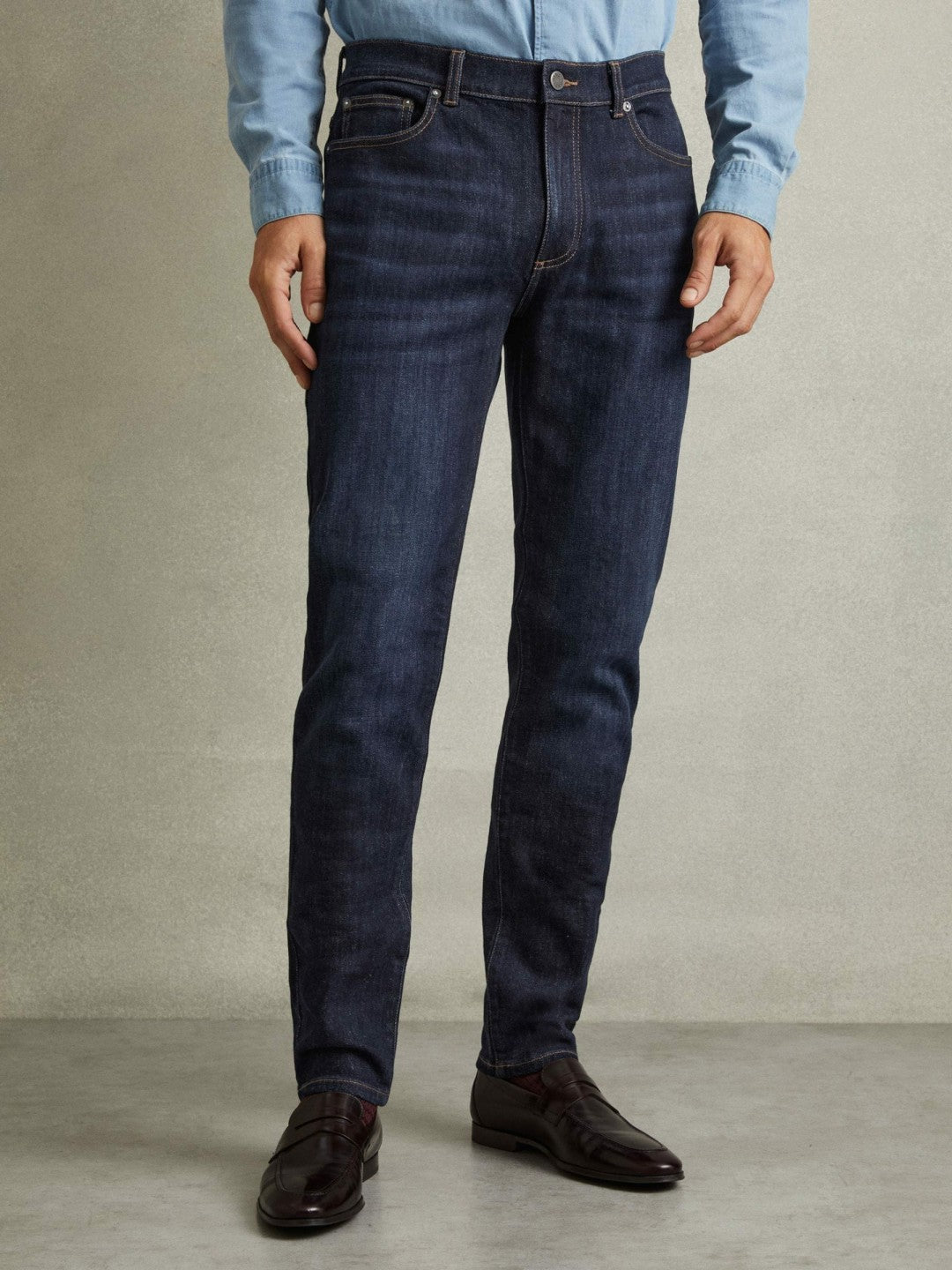 Cotton-Stretch Slim-Fit Jeans Indigo Blue Wash | Mens