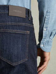 Cotton-Stretch Slim-Fit Jeans Indigo Blue Wash | Mens