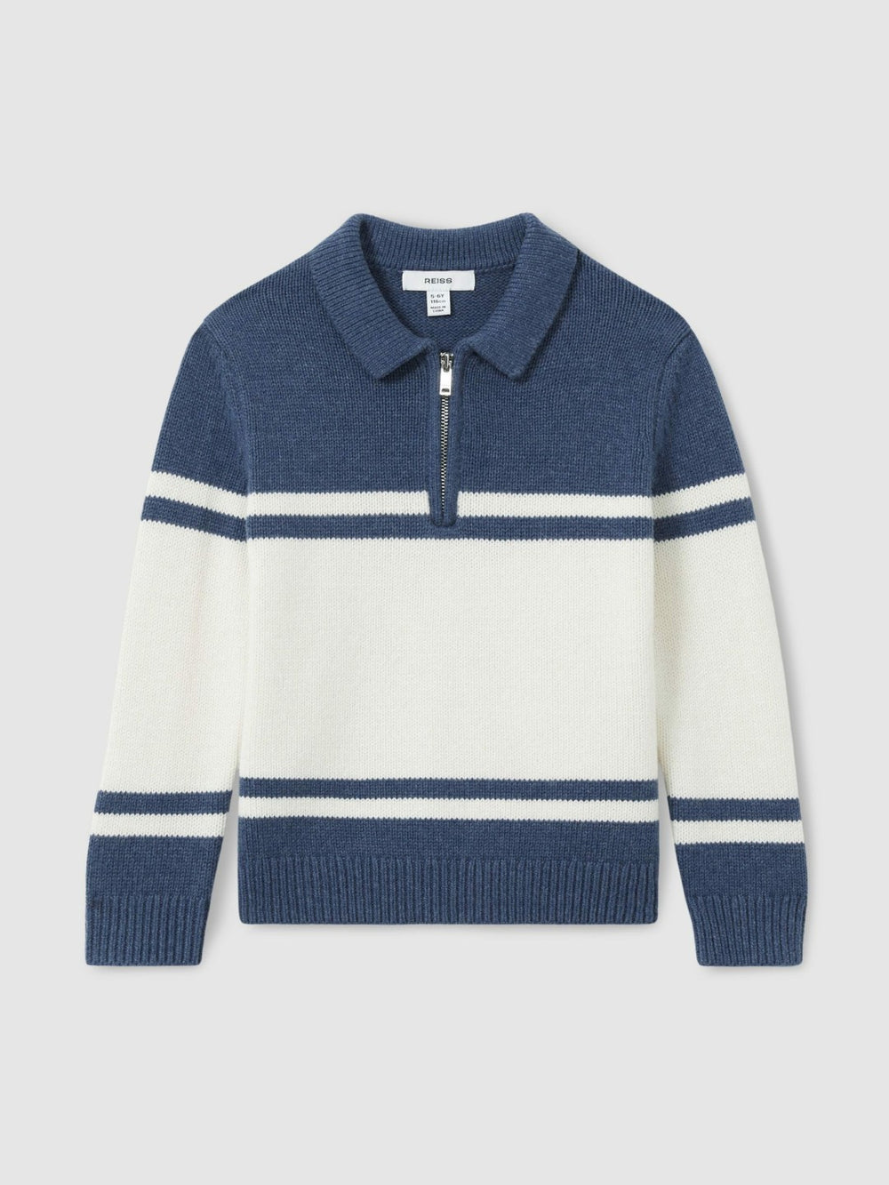 9-13 yrs Half-Zip Colour-Block Polo Shirt Blue/White | Children
