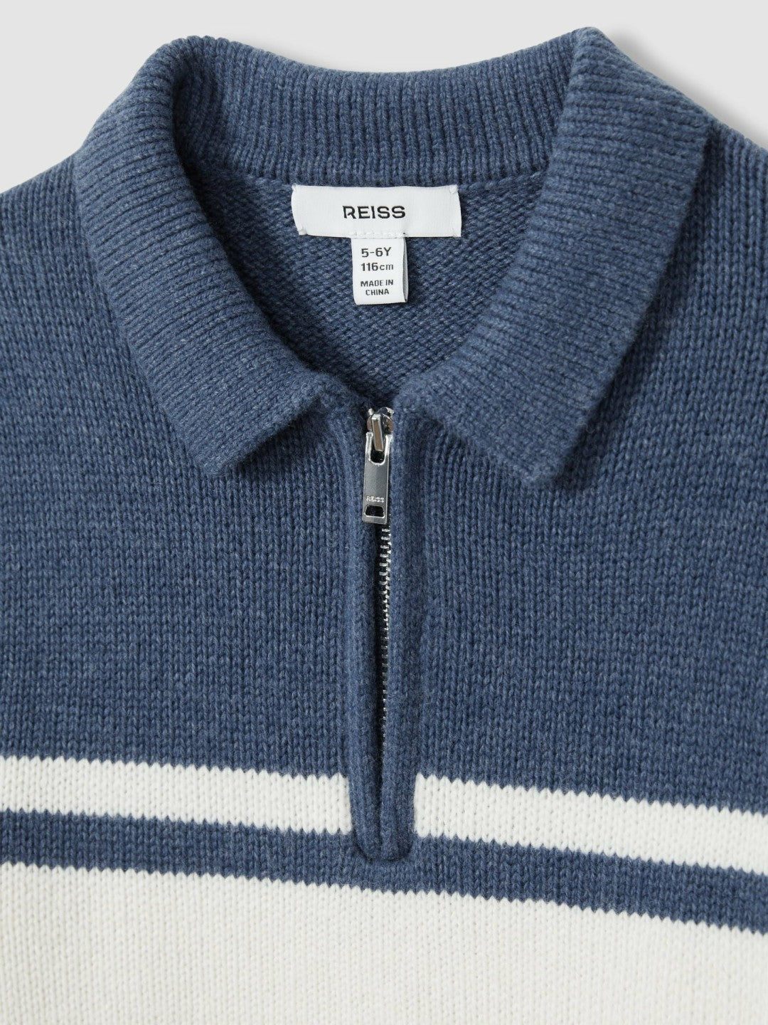 9-13 yrs Half-Zip Colour-Block Polo Shirt Blue/White | Children