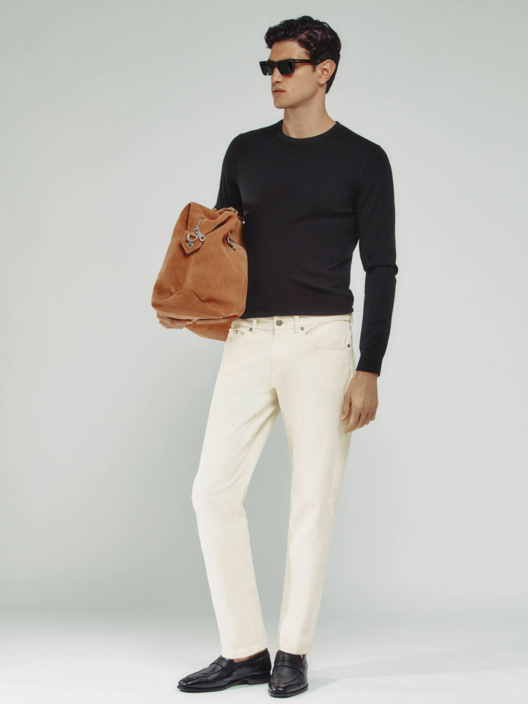 Relaxed-Fit Cropped Jeans White | Mens