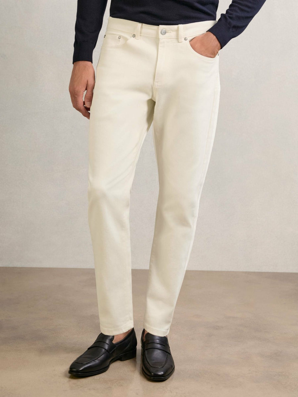 Relaxed-Fit Cropped Jeans White | Mens