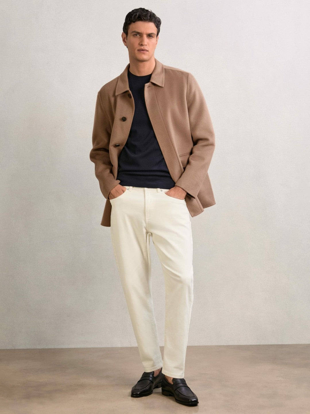 Relaxed-Fit Cropped Jeans White | Mens