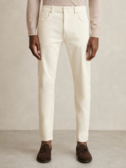 Cotton-Stretch Slim-Fit Jeans White | Mens