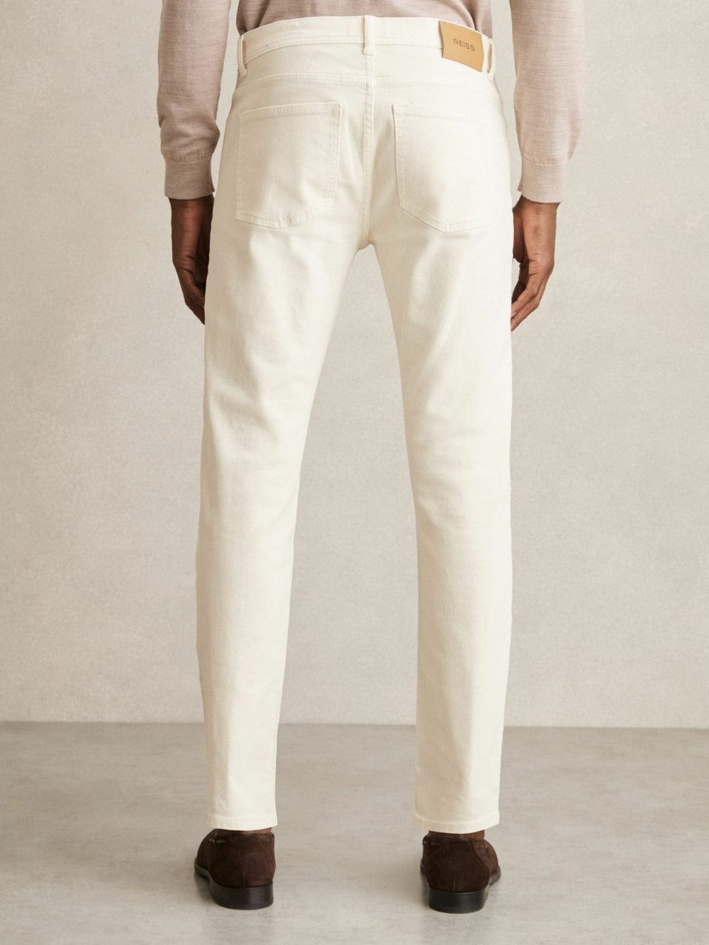 Cotton-Stretch Slim-Fit Jeans White | Mens