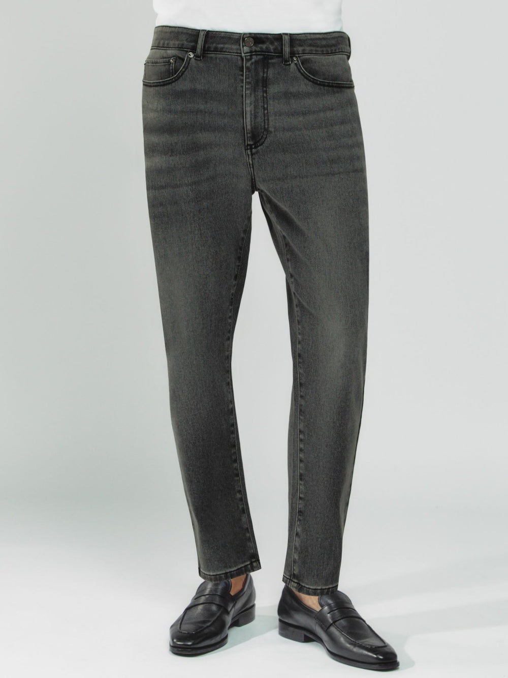 Relaxed-Fit Cropped Jeans Washed Black | Mens
