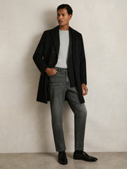 Relaxed-Fit Cropped Jeans Washed Black | Mens