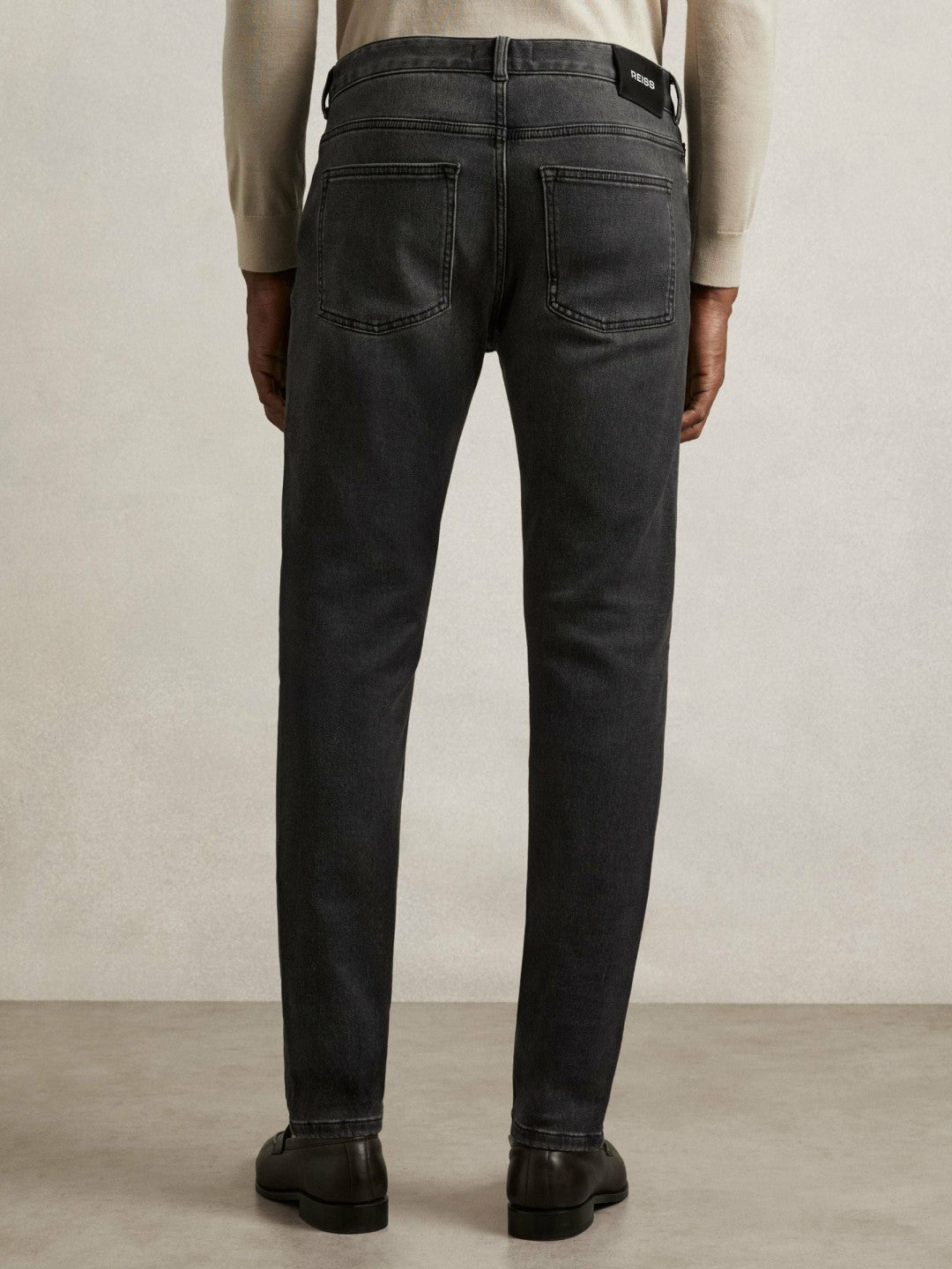 Tapered Slim-Fit Jeans Washed Black | Mens