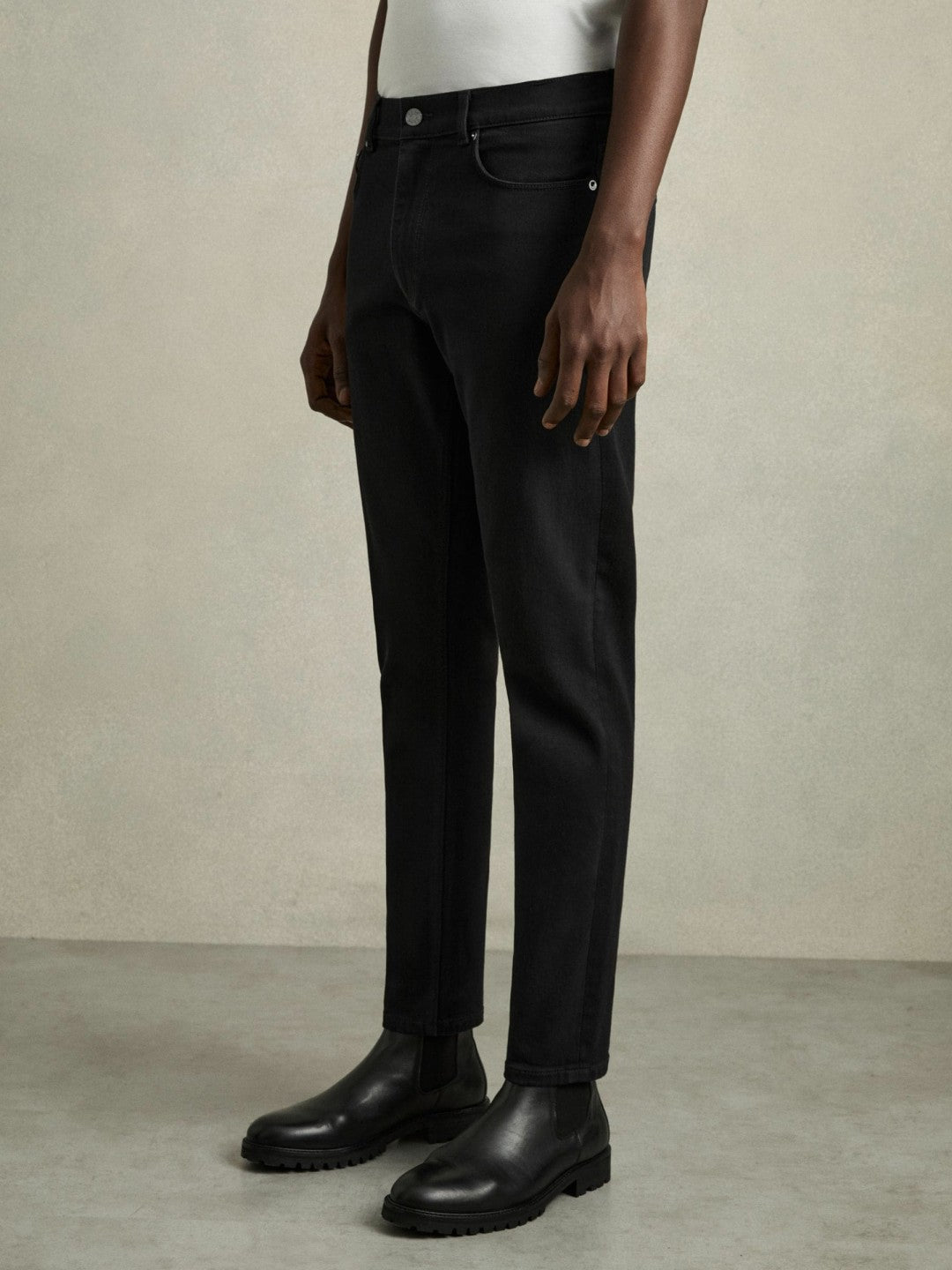Cotton-Stretch Slim-Fit Jeans Stay Black | Mens