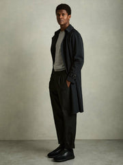 Leather Suede Running Trainers All Black | Mens
