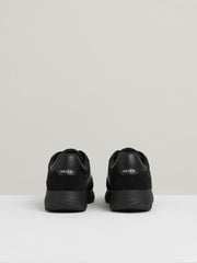 Leather Suede Running Trainers All Black | Mens
