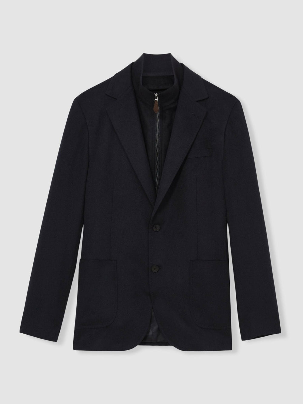 Single-Breasted Blazer With Gilet Insert Regular-Fit Navy | Mens