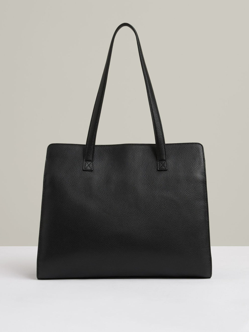 Grained Leather Tote Bag Black | Womens
