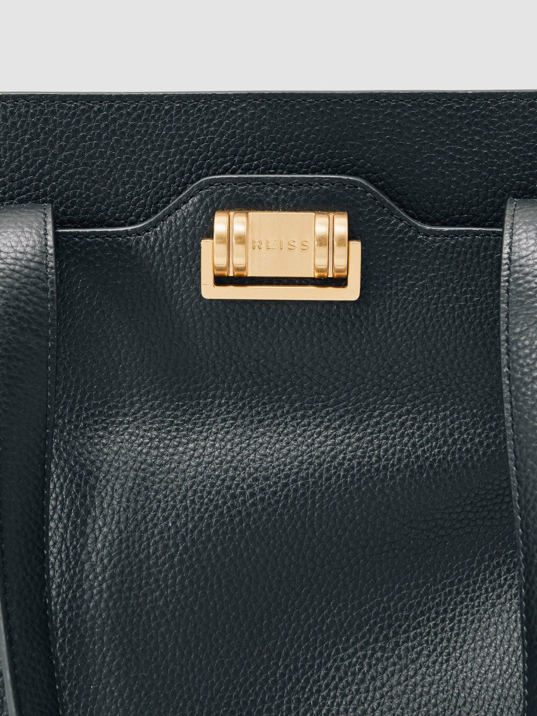 Grained Leather Tote Bag Black | Womens