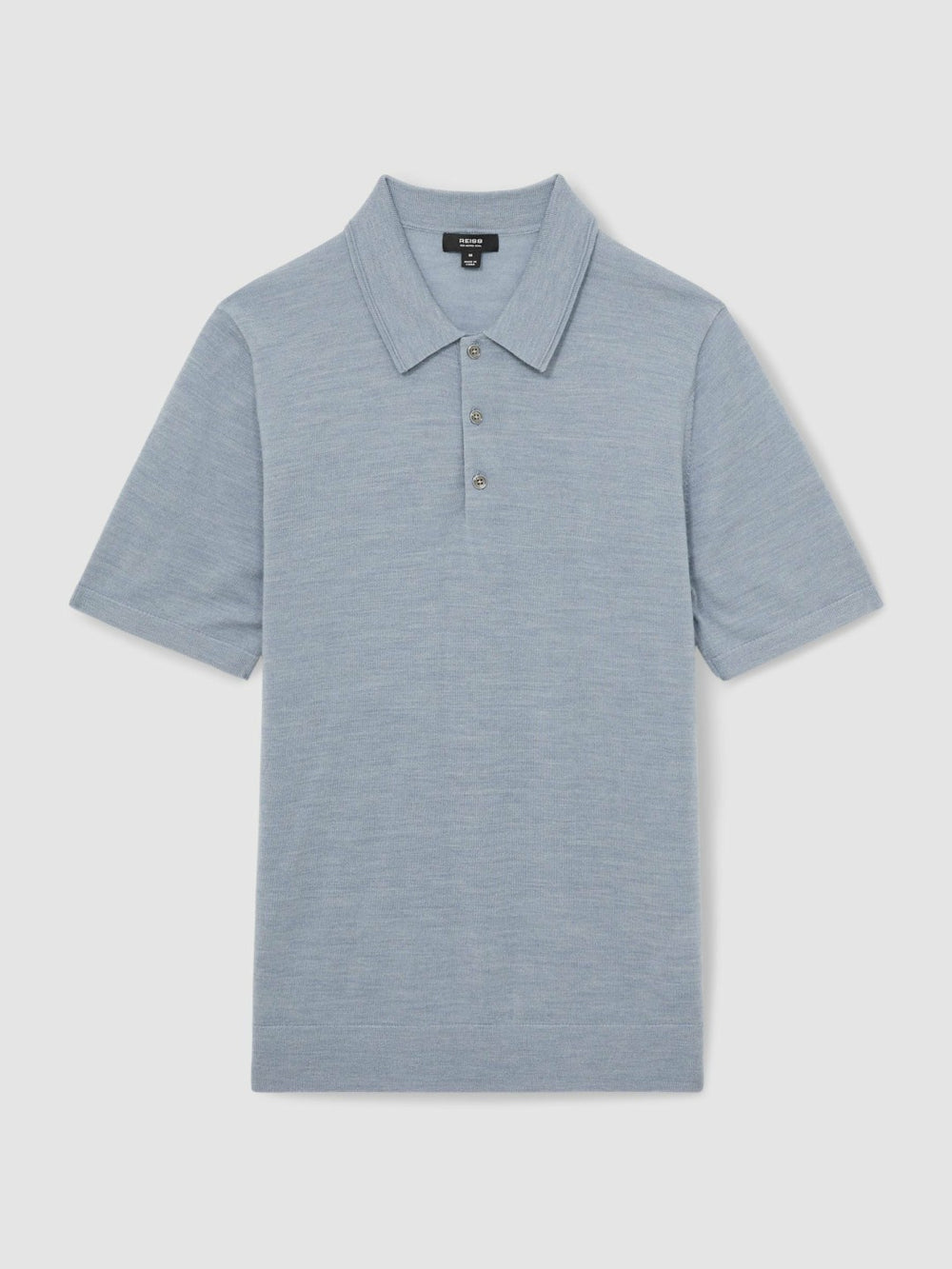 Merino Wool Polo Shirt Soft Blue | Mens