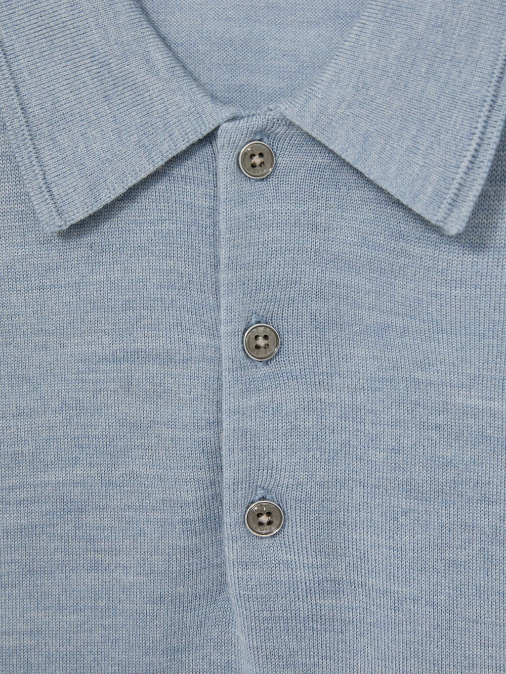 Merino Wool Polo Shirt Soft Blue | Mens