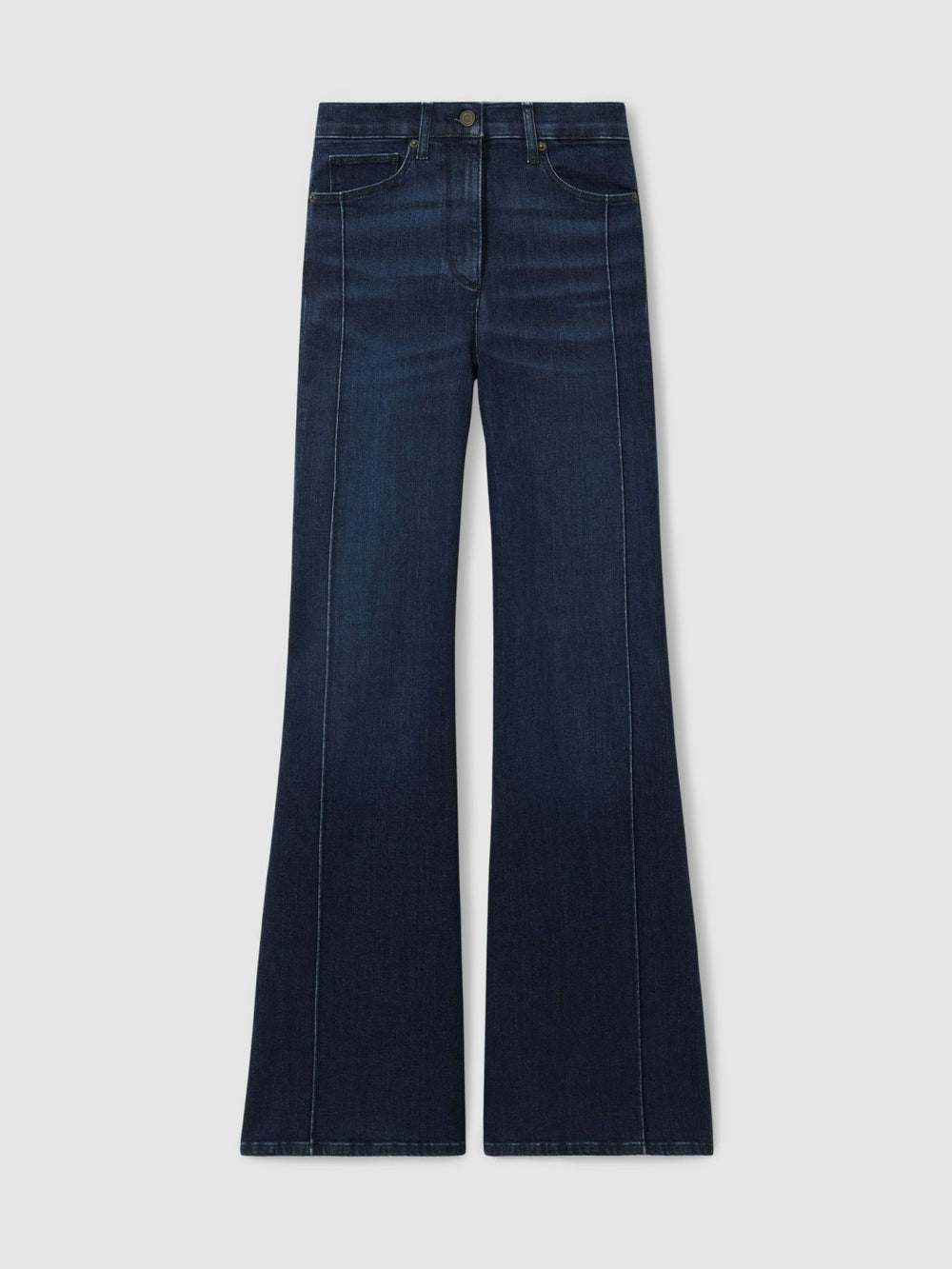 Petite Stretch-Cotton Wide-Leg Jeans Dark Blue | Womens