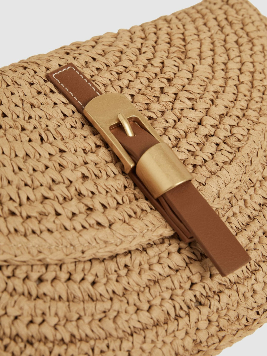 Raffia Half-Moon Clutch Bag Natural | Womens