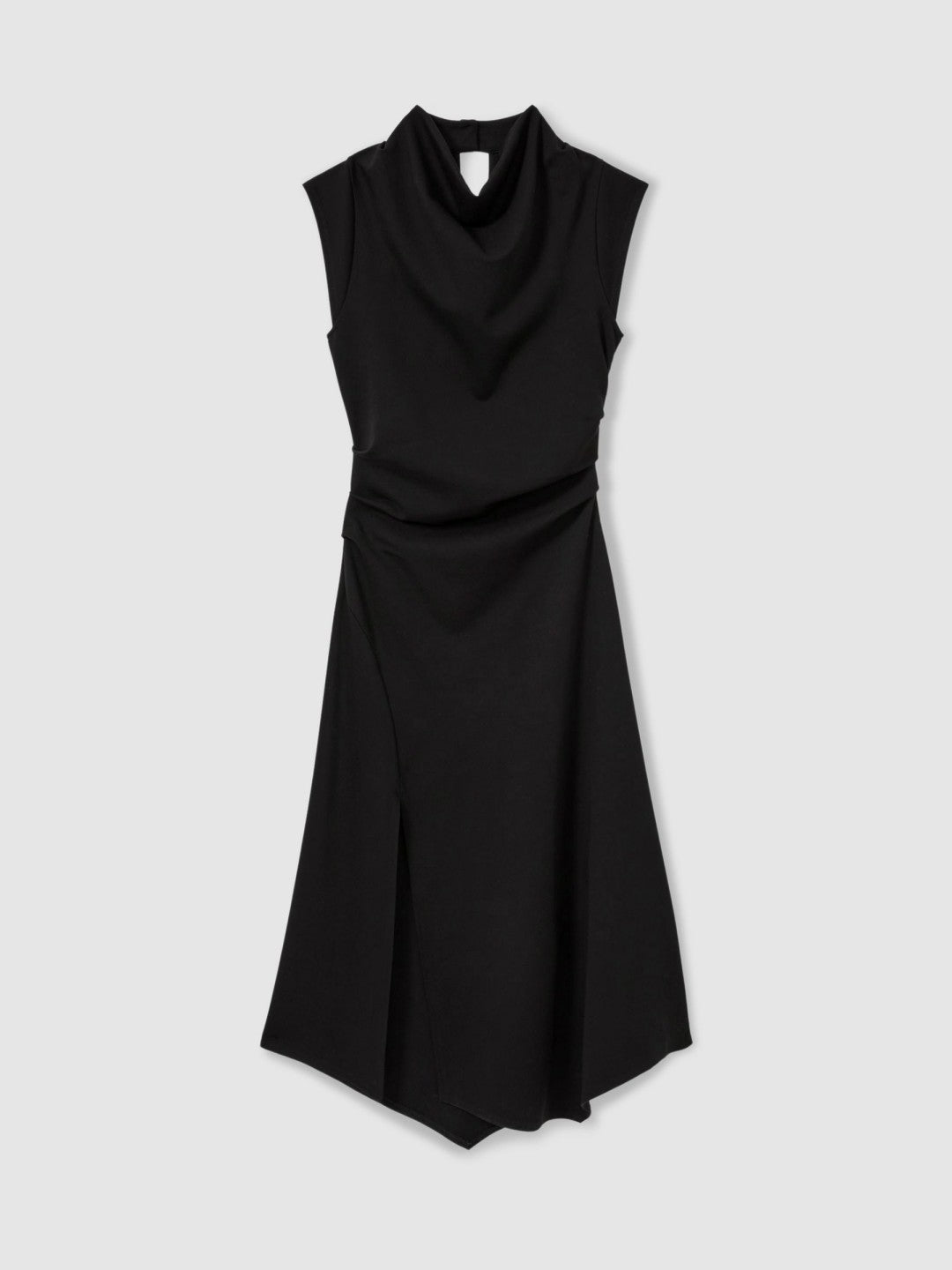 Twill-Jersey Draped Midi Dress Black | Womens