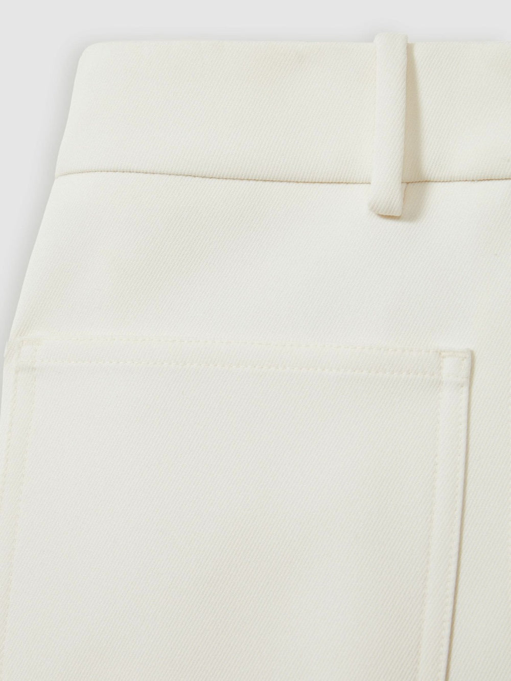 Petite Twill Patch-Pocket Flared Trousers Cream | Womens