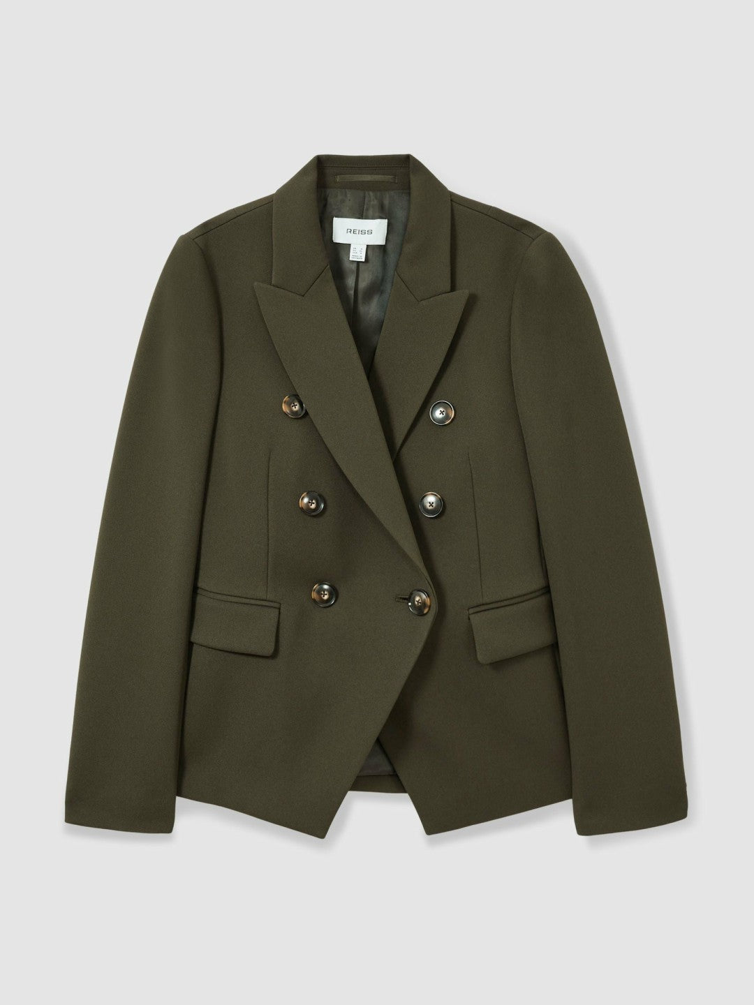 Twill Double-Breasted Blazer Green | Womens